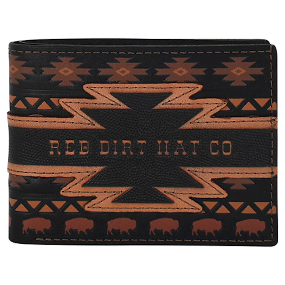 Red Dirt Hat Co. Bifold Aztec And Bison Wallet