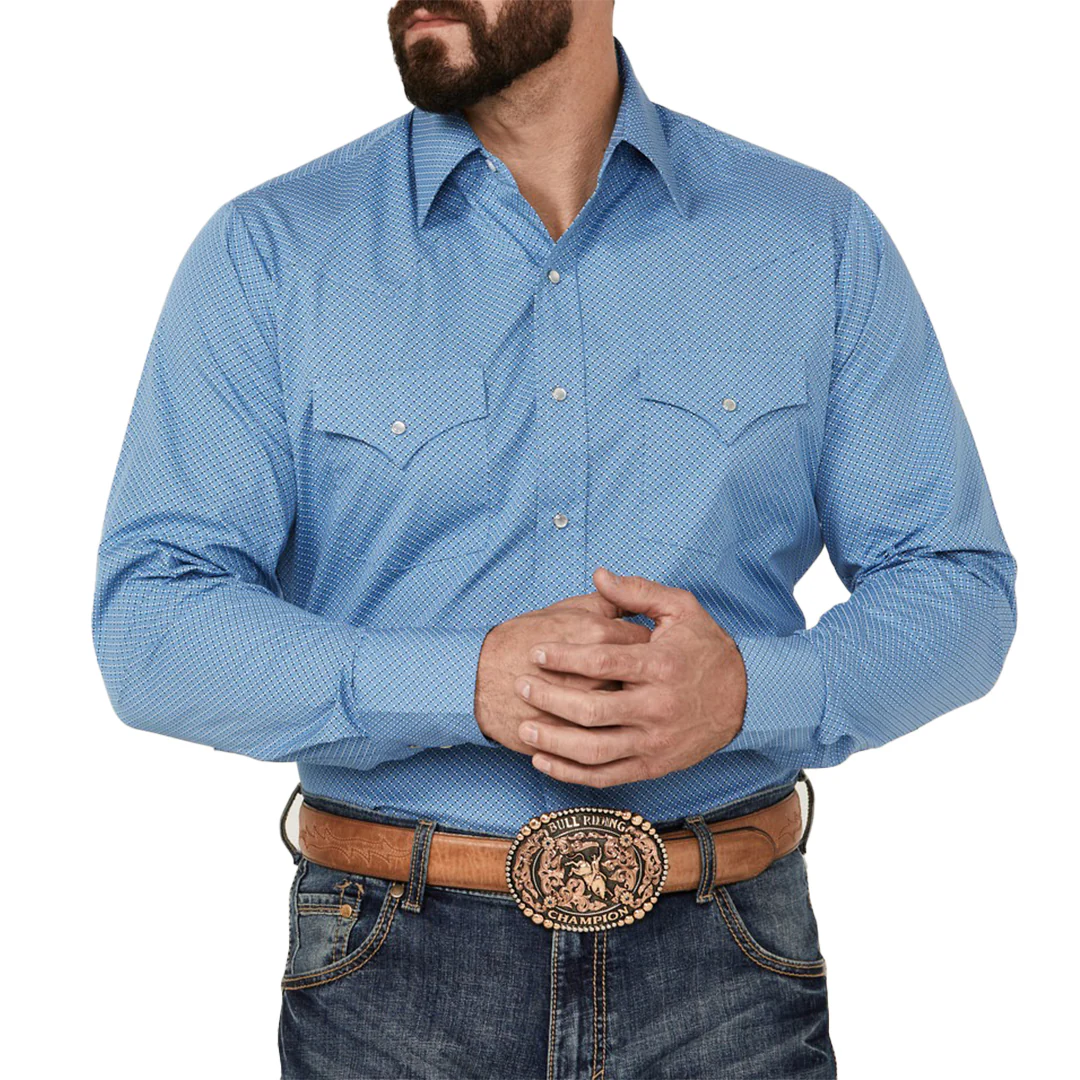 Ely Cattleman Men's Geo Print Pearl Snap Western Shirt