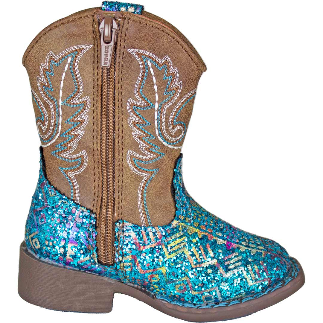 Roper Toddler Girls' Aztec Glitter Cowgirl Boots