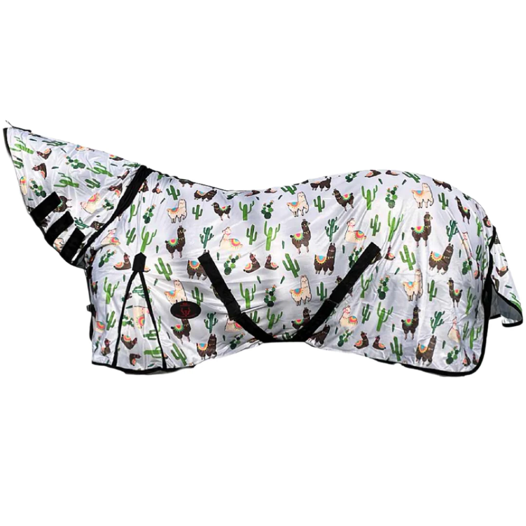 Tech Equestrian Llama Print Fly Sheet with Attached Hood