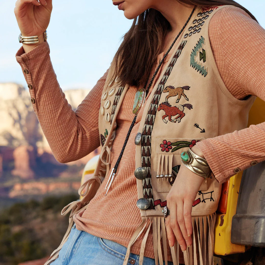 Double D Ranch Women's Sentinel Mesa Leather Vest