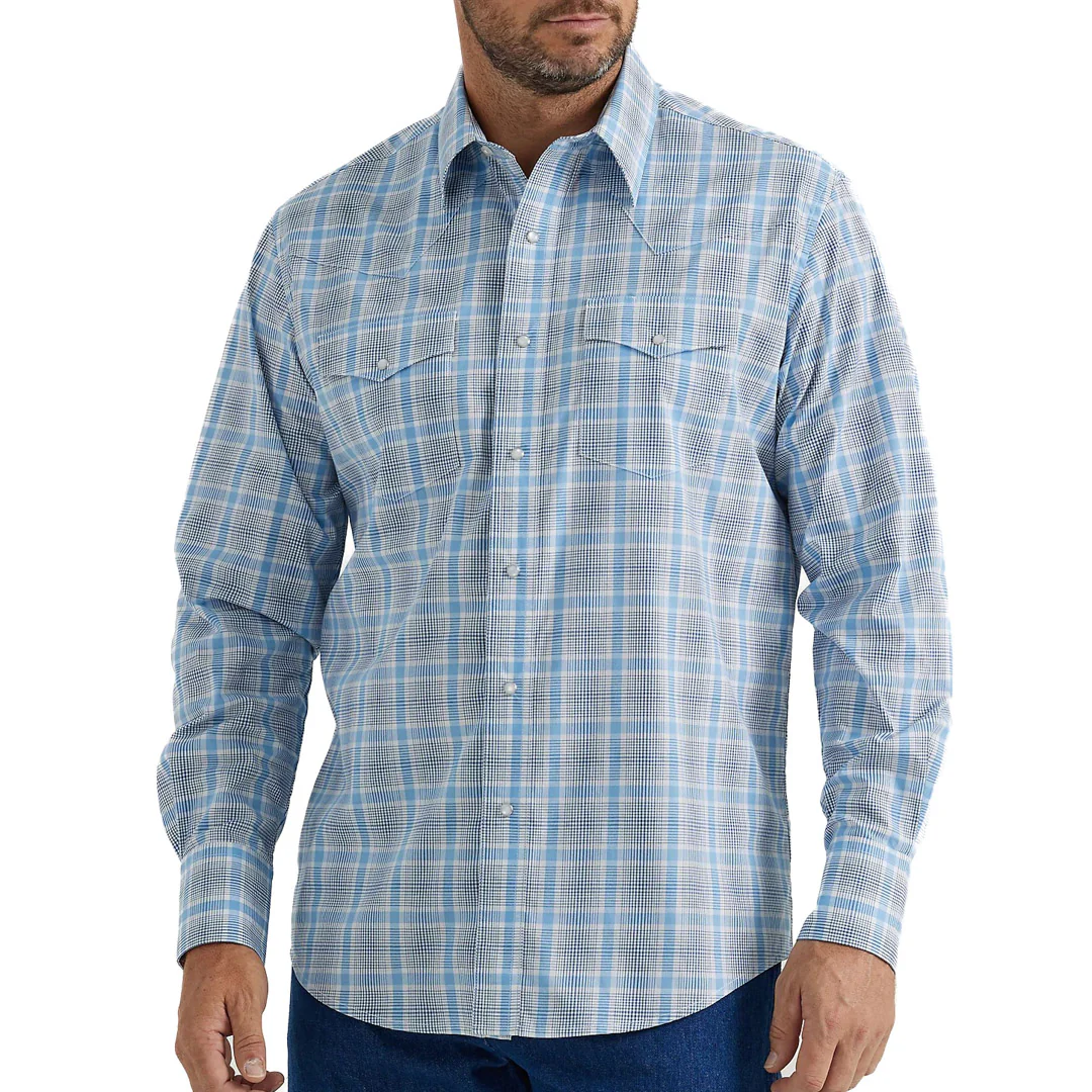 Wrangler Men's Wrinkle Resistant Plaid Snap Shirt