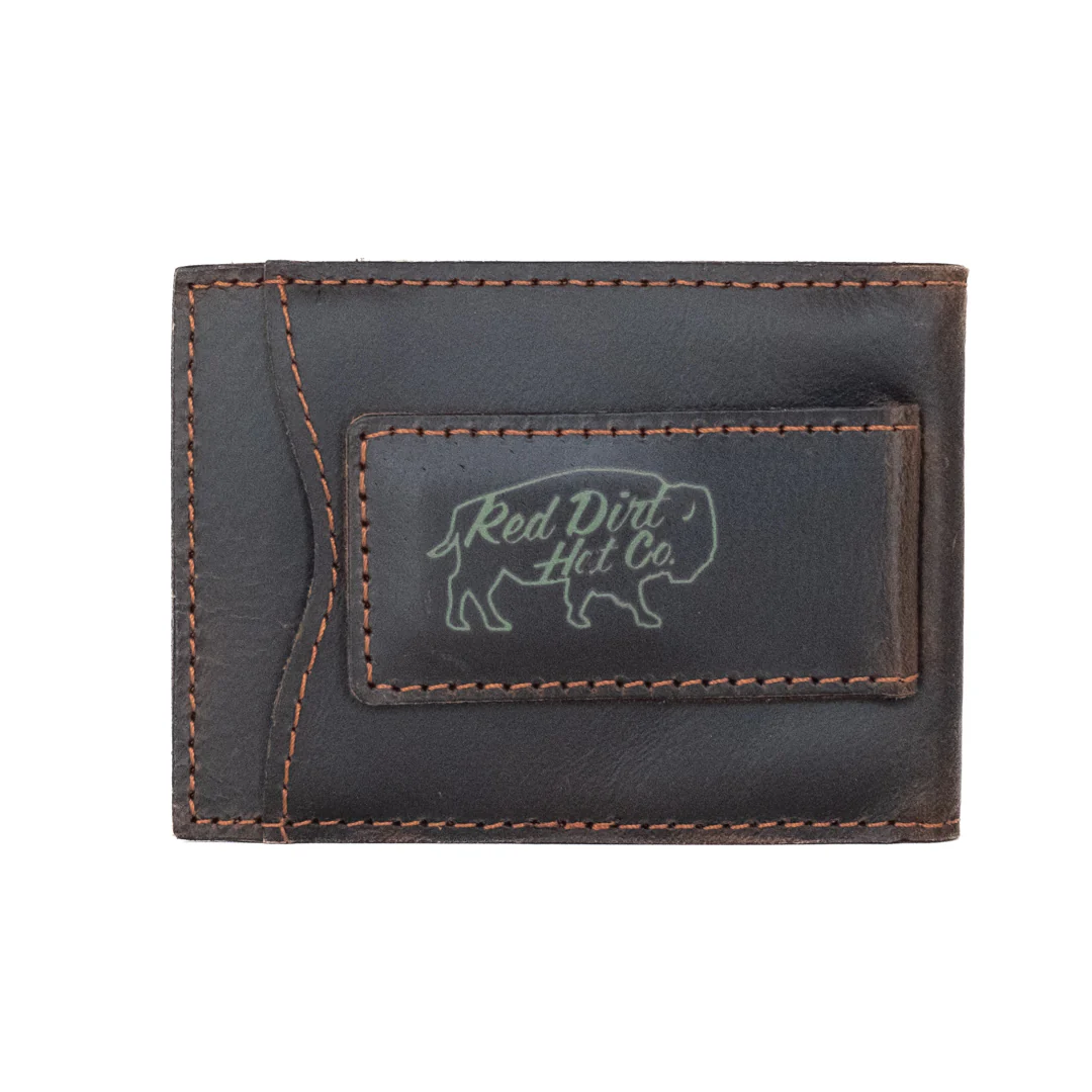 Red Dirt Hat Co. Tooled Accent With Turquoise design Bifold Card Case