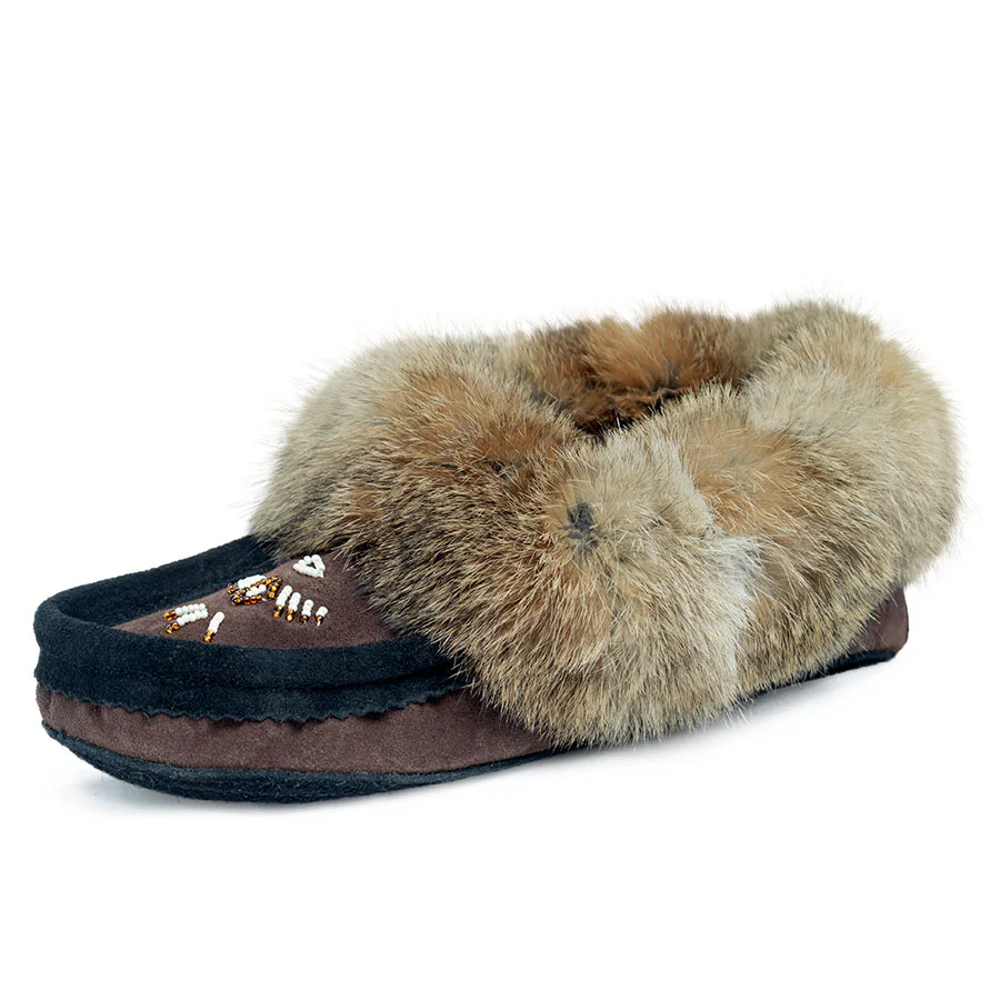 Laurentian Chief Women's Fur Trim Moccasins