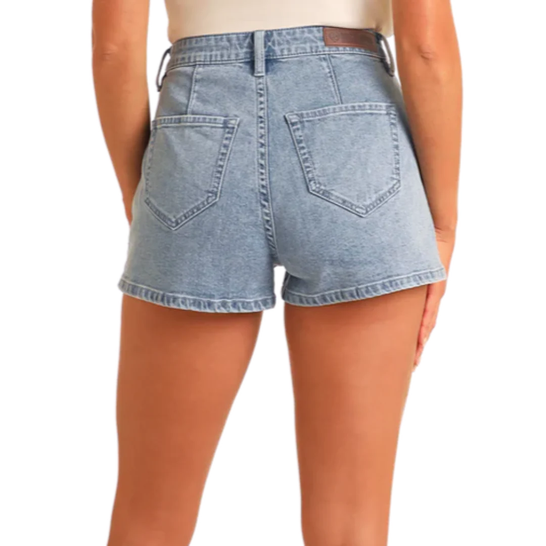 Rock & Roll Denim Women's Extra Stretch Studded Fringe Shorts