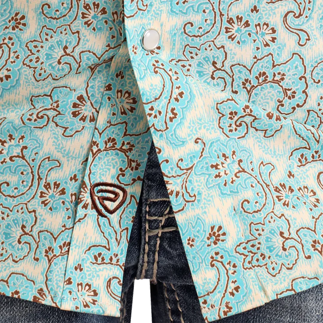 Rock & Roll Denim Boys' Paisley Short Sleeve Snap Shirt