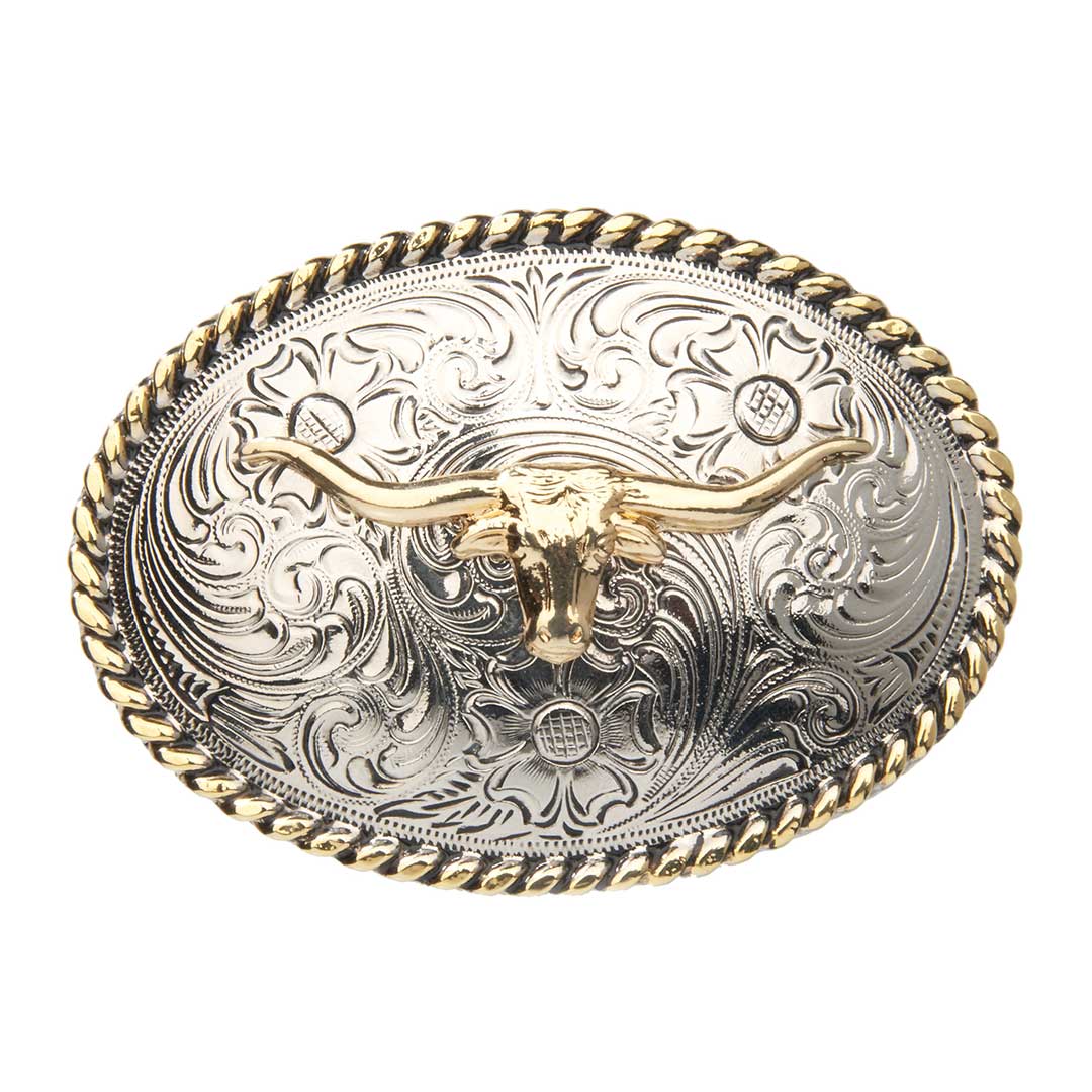 AndWest Kids’ Oval Longhorn Rope Edge Buckle