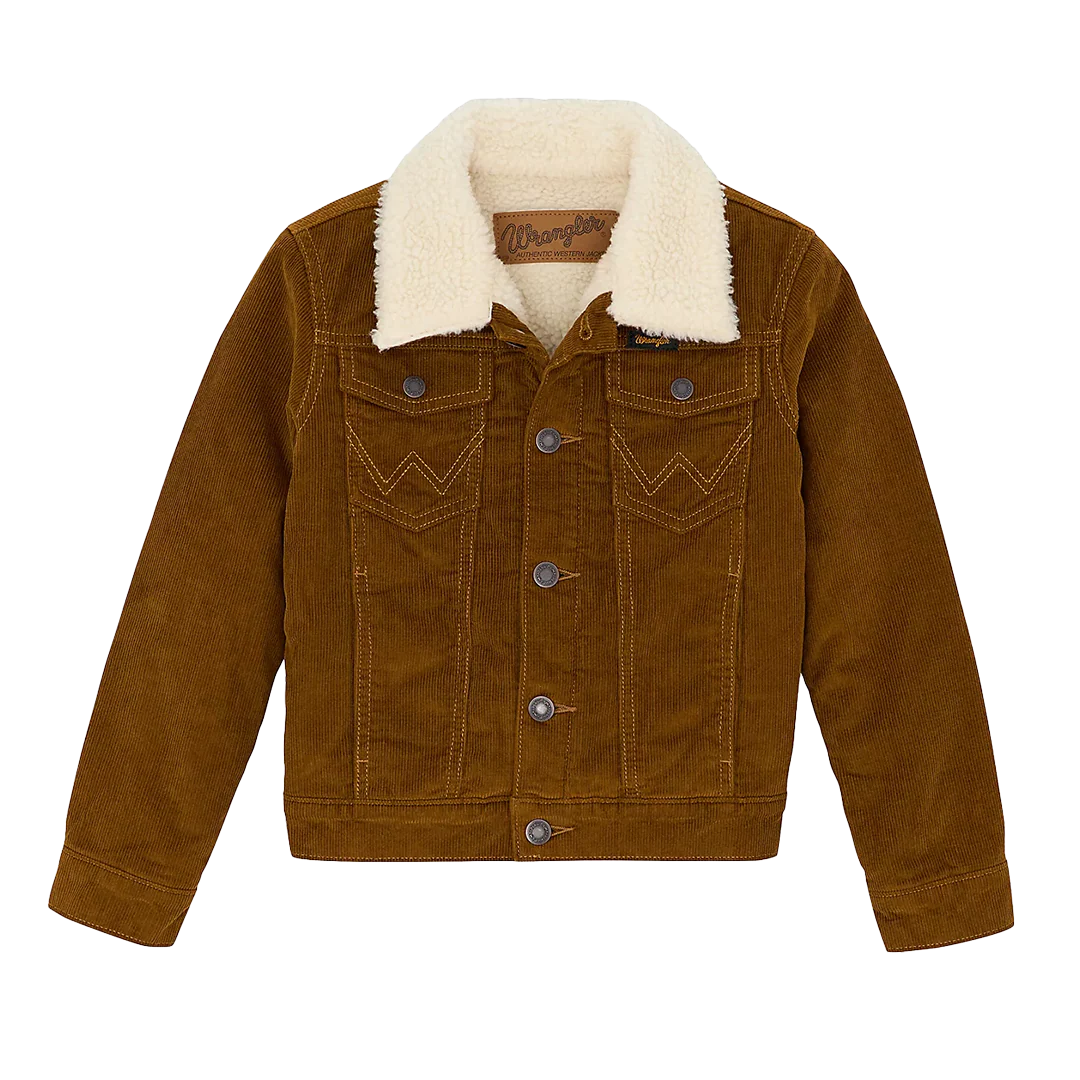 Wrangler Boys'  Cowboy Cut Sherpa Lined Corduroy Jacket