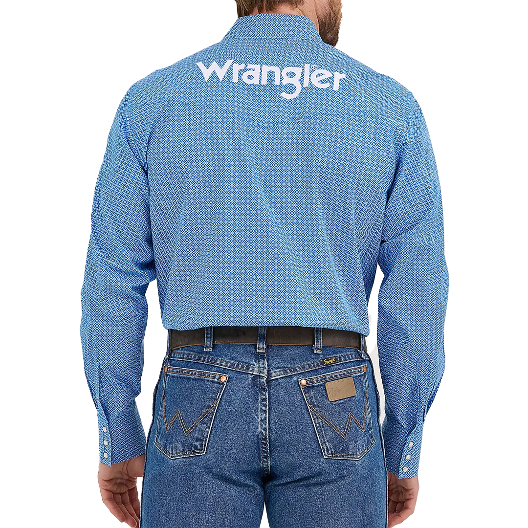 Wrangler Men's Logo Long Sleeve Snap Shirt