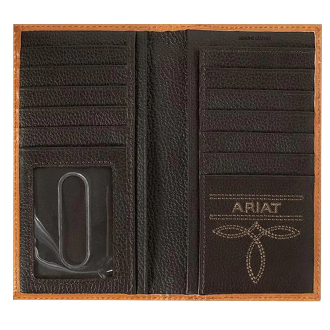 Ariat Men's Rodeo Floral Embossed Logo Western Wallet