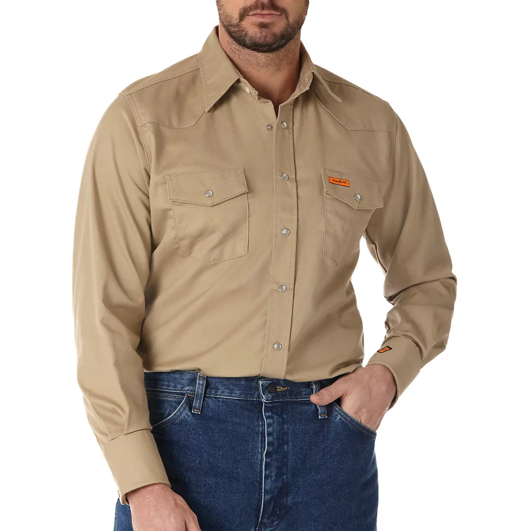 Wrangler Men's Flame Resistant Solid Work Shirt