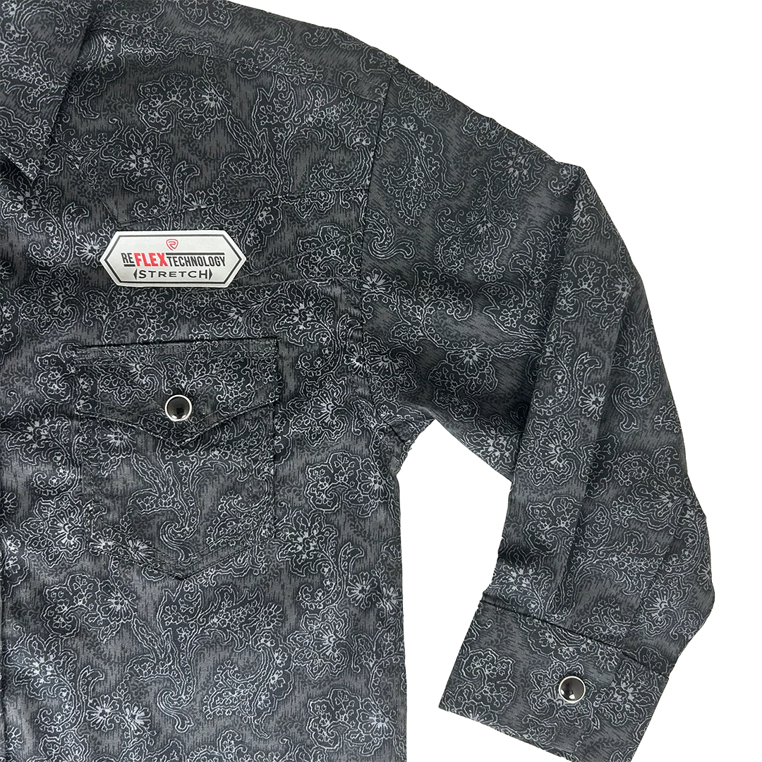 Rock & Roll Denim Boys' Paisley Long Sleeve Snap Shirt
