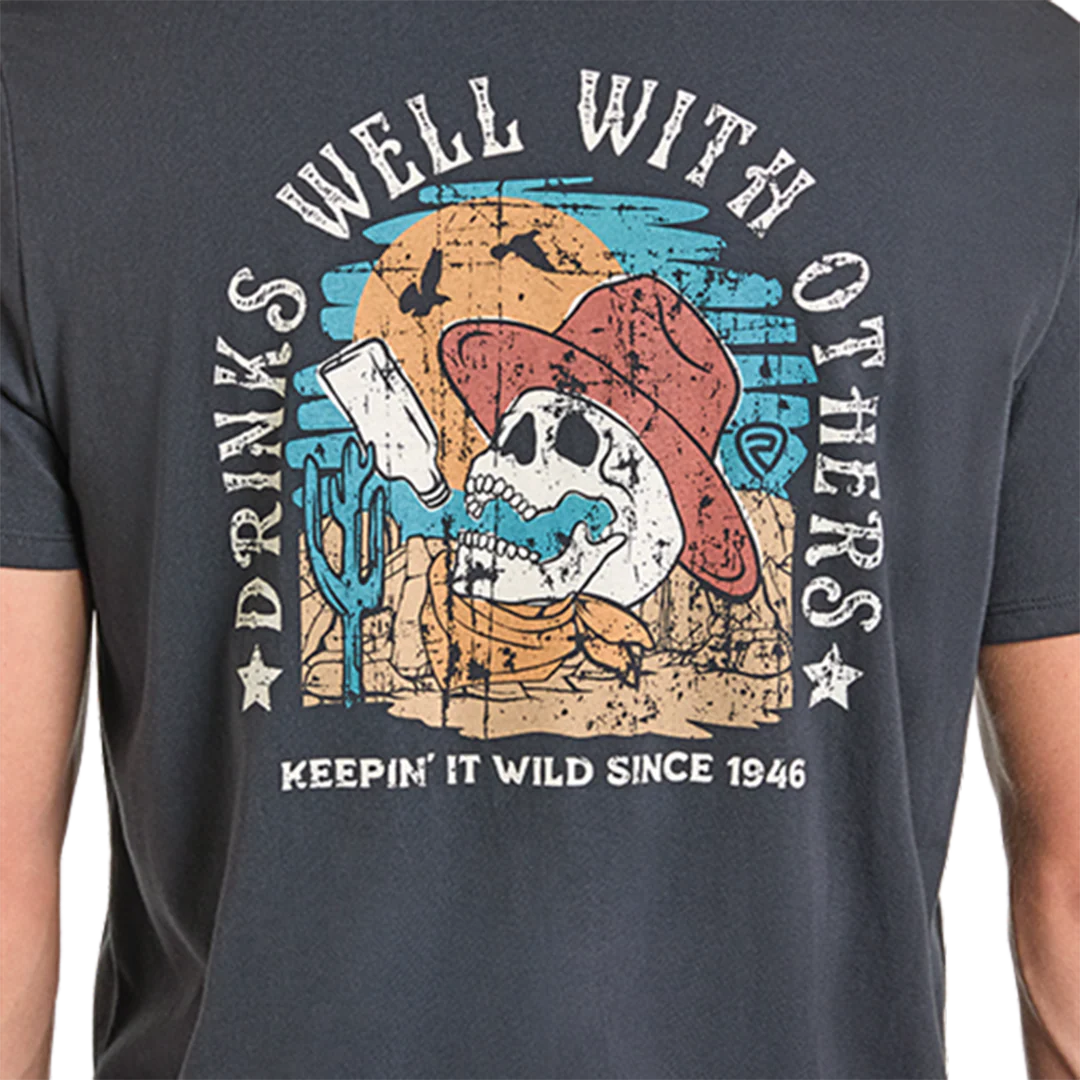 Rock & Roll Denim Unisex Drinks Well T-Shirt