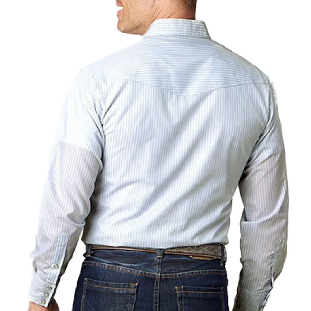 Roper Men's Stripe Snap Shirt In Light Blue