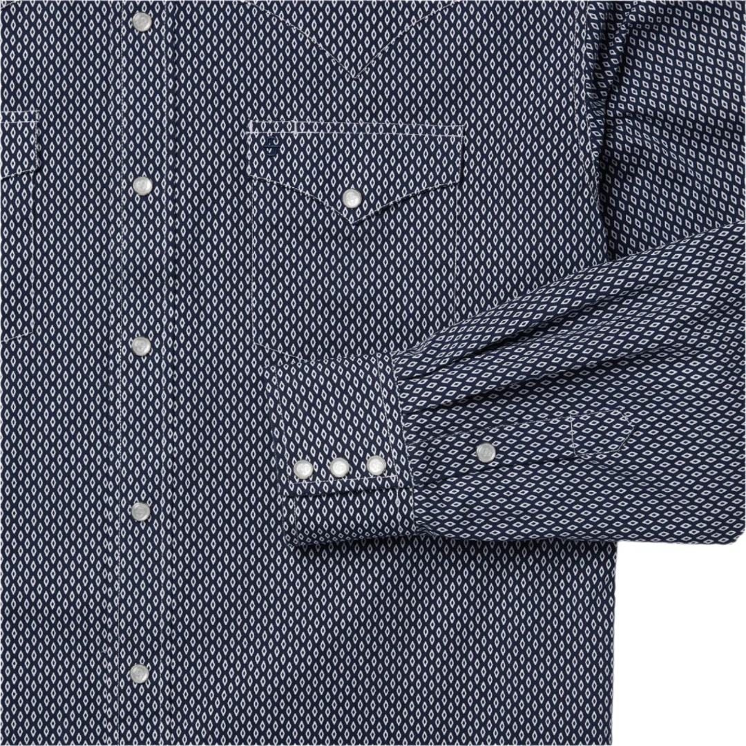 Stetson Men's Diamond Print Long Sleeve Snap Shirt