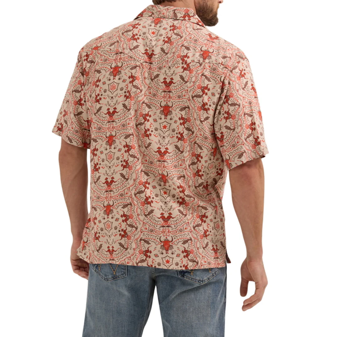 Wrangler Men's Aztec Coconut Cowboy Short Sleeve Snap Shirt