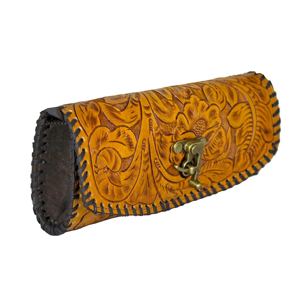 Juan Antonio Hand Tooled Latch Crossbody Clutch