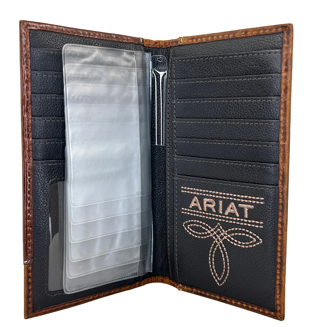 Ariat Men's Perforated Edge Distressed Rodeo Wallet