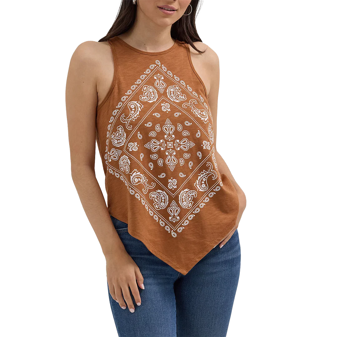Wrangler Women's Bandana Diamond Front Tank
