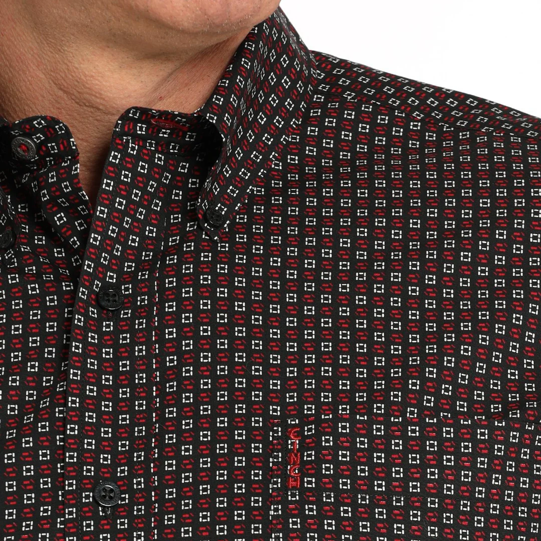 Cinch Men's Geometric Print Long Sleeve Button Shirt