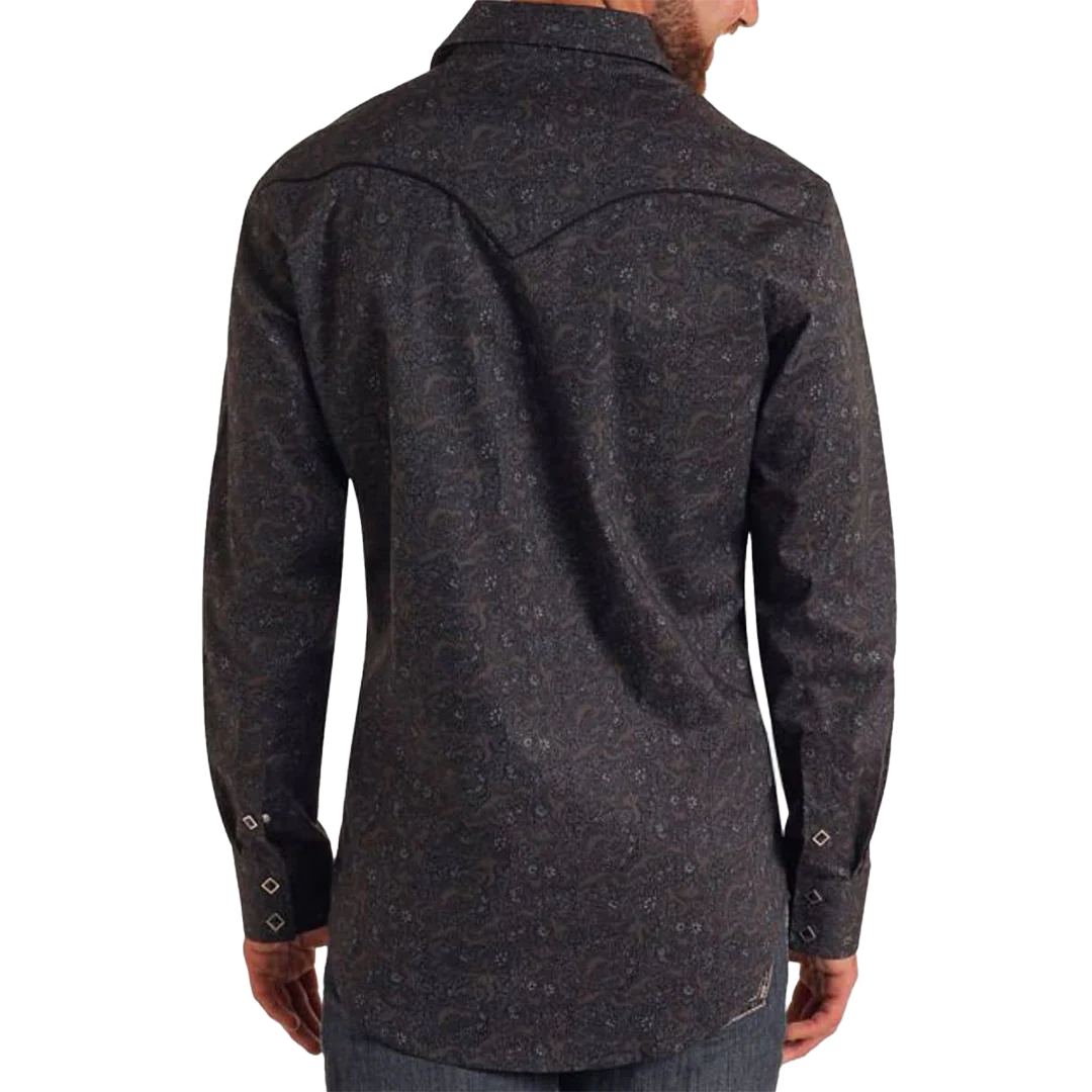 Rock & Roll Denim Men's Paisley Long Sleeve Snap Shirt