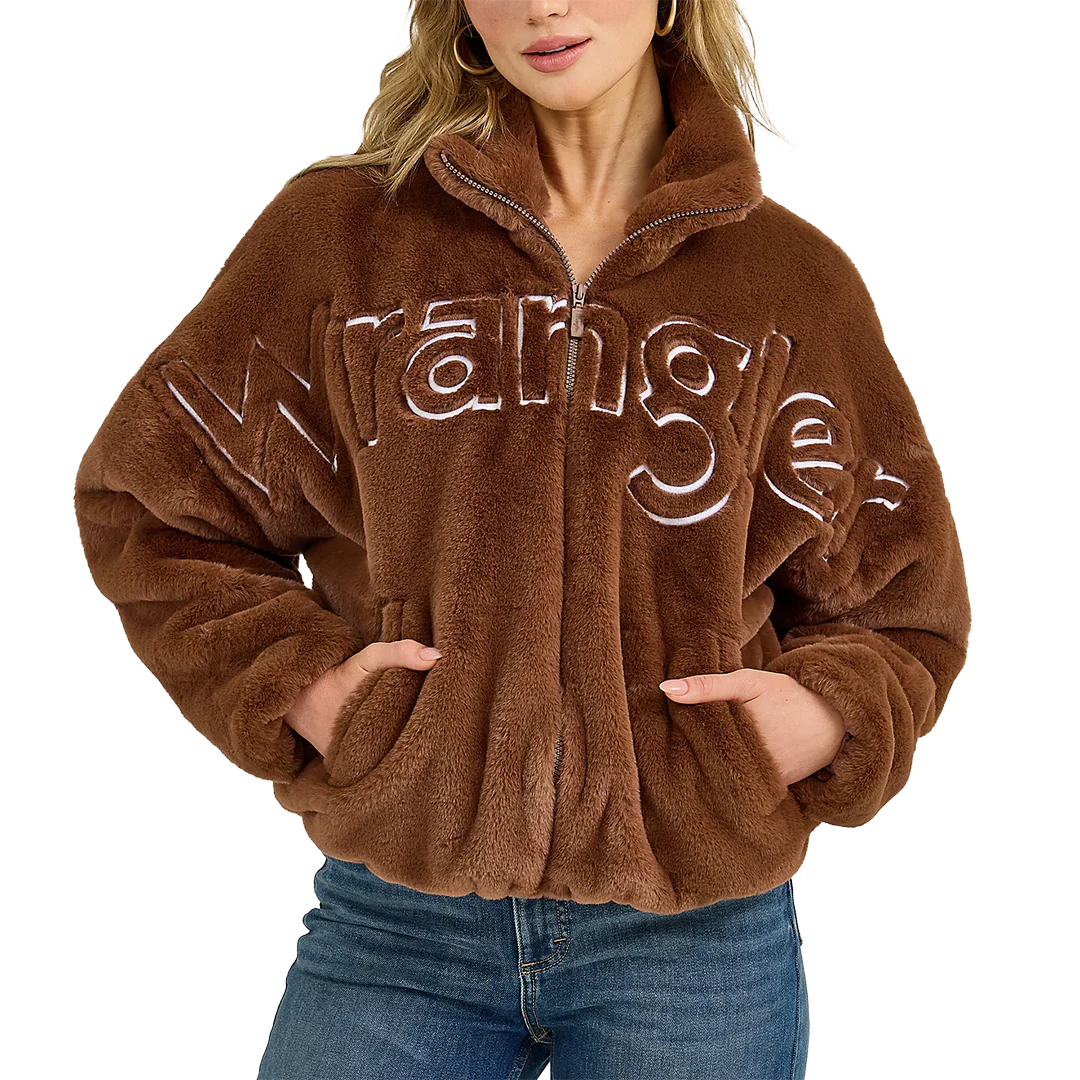 Wrangler Women's Logo Fuzzy Zip Jacket
