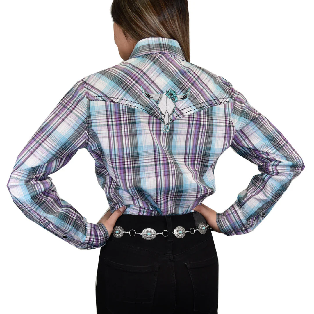 Cowgirl Hardware Women's Plaid Long Sleeve Snap Shirt