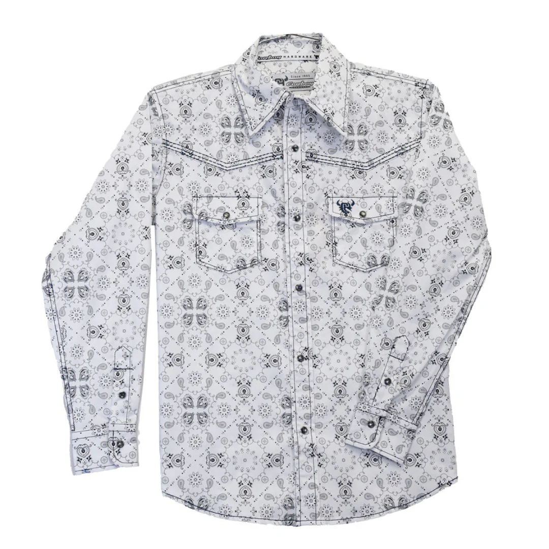 Cowboy Hardware Boys' Bandana Print Snap Shirt