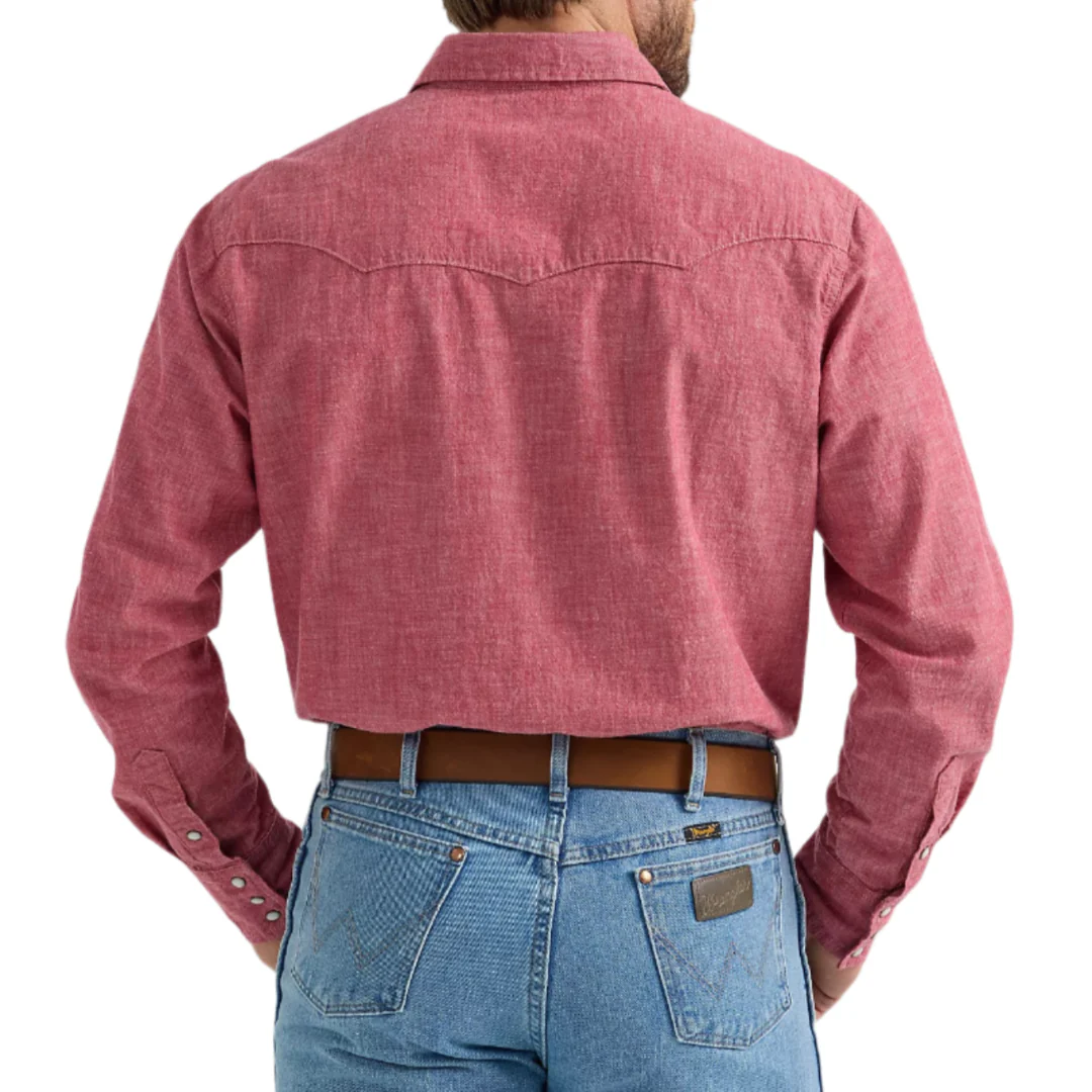 Wrangler RIGGS Men's Vintage-Inspired Western Long Sleeve Snap Work Shirt