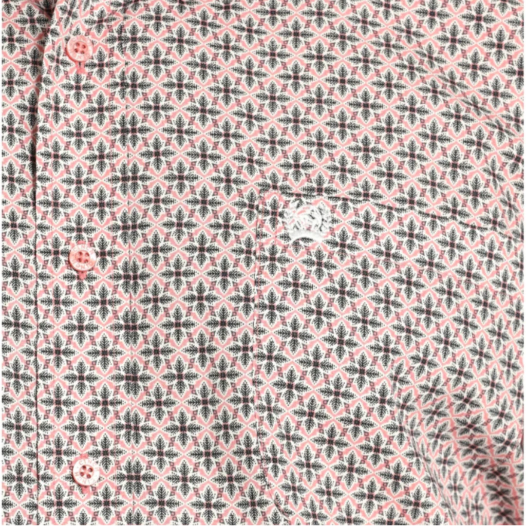 Cinch Men' Geometric Print Short Sleeve Button Shirt