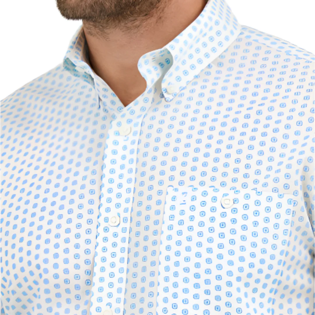 Wrangler Men's Relaxed Fit Geometric Print Long Sleeve Button Shirt