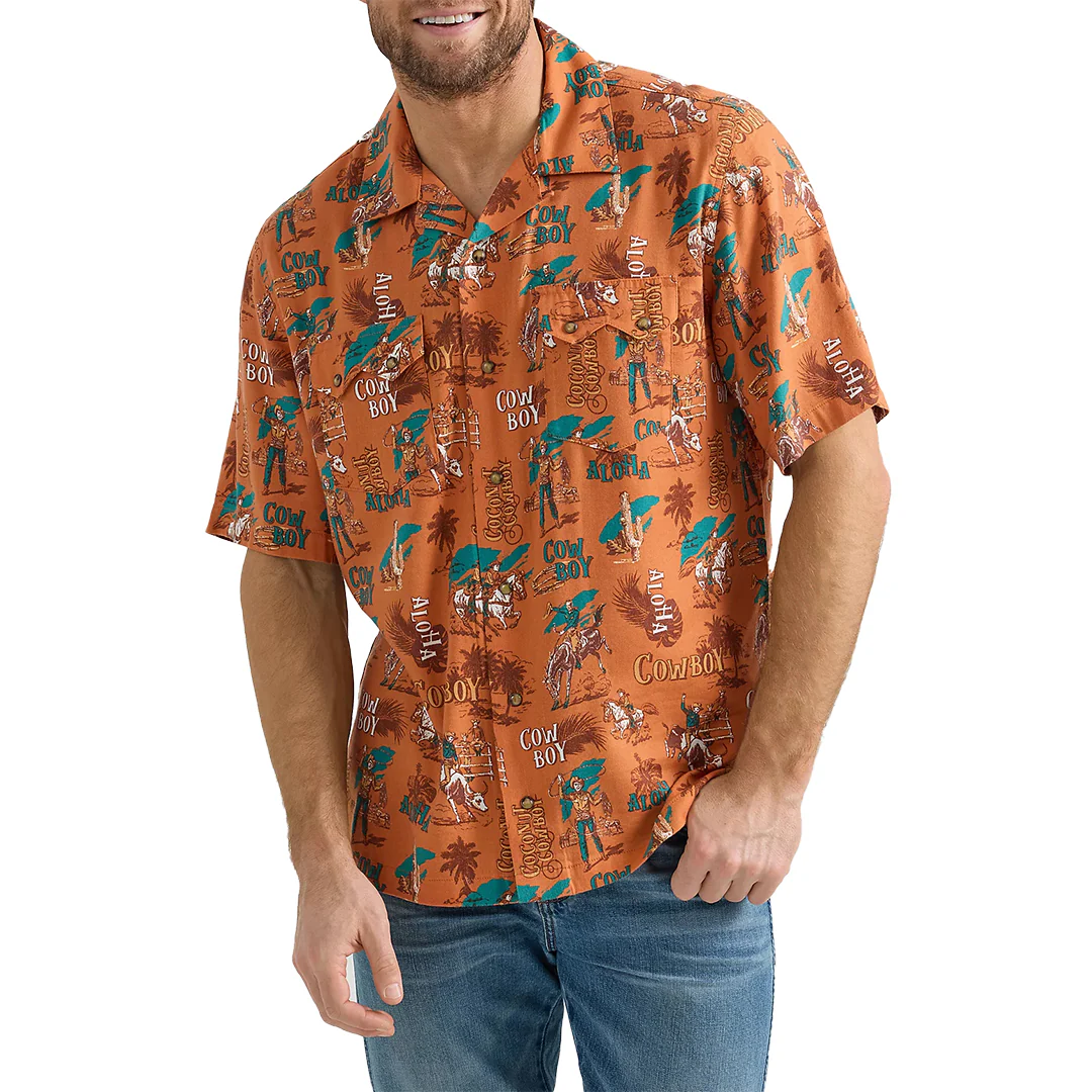 Wrangler Men's Coconut Cowboy Short Sleeve Snap Shirt