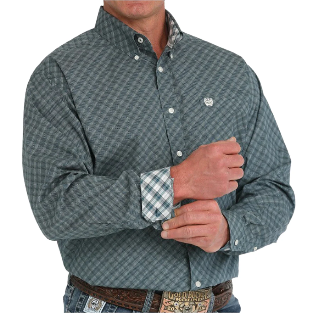Cinch Men' Geometric Print Long Sleeve Button Shirt