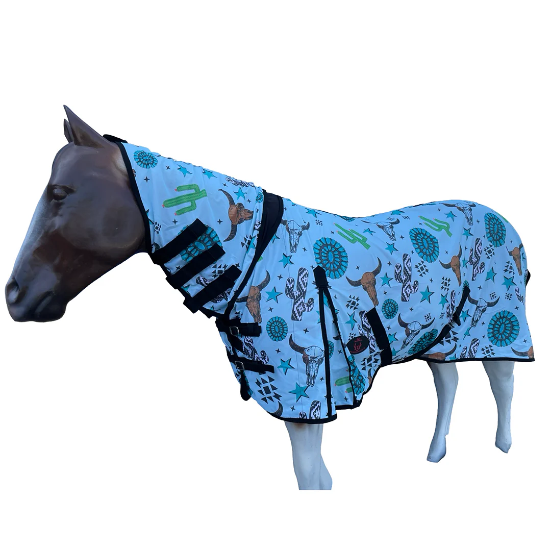 Tech Equestrian Western Print Fly Sheet with Attached Hood