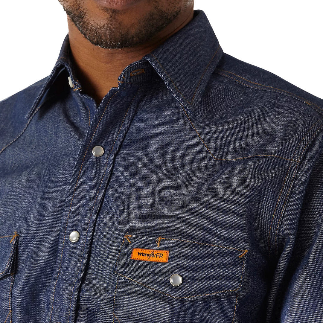 Wrangler Men's Flame Resistant Denim Work Shirt
