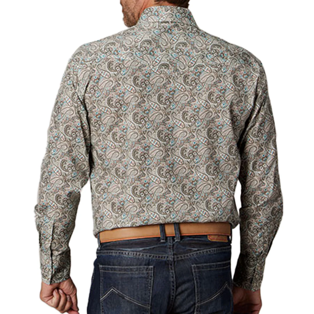 Roper Men's Amarillo Paisley Print Long Sleeve Snap Shirt