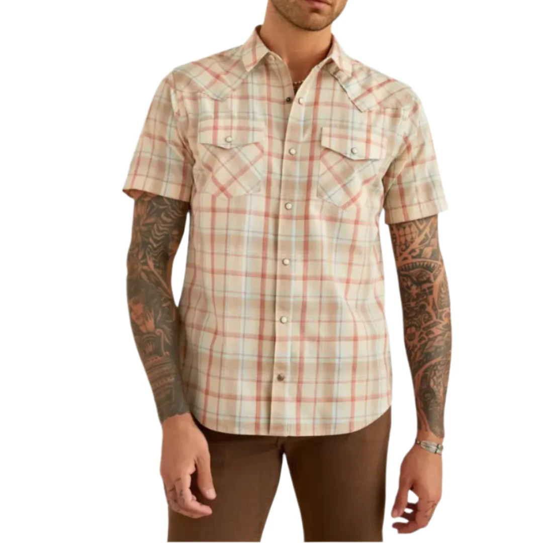Ariat Men's Retro Hughie Plaid Short Sleeve Snap Shirt