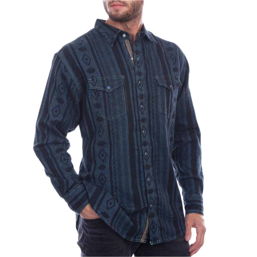 Scully Men's Aztec Print Snap Shirt