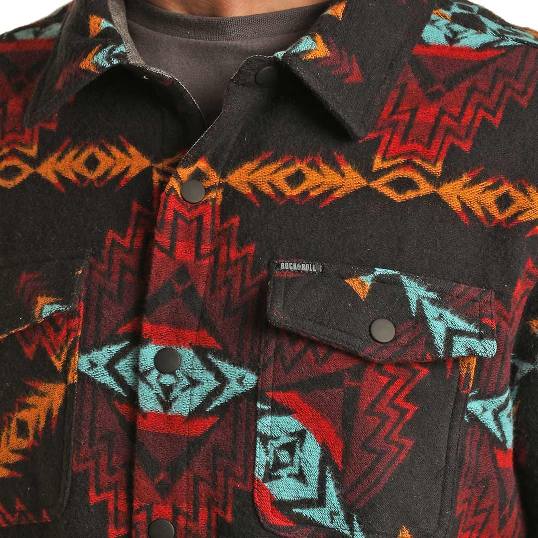Rock & Roll Cowboy Men's Southwest Print Shirt Jacket