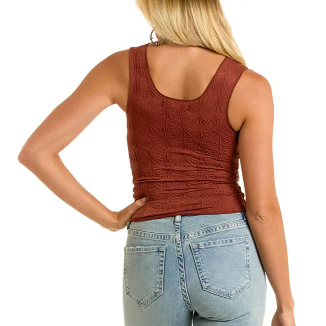 Rock & Roll Denim Women's Floral Knit Tank Top