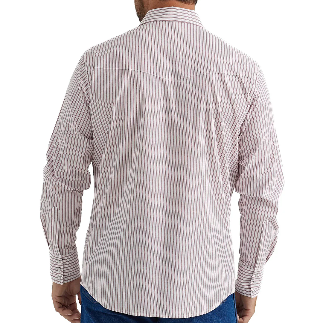 Wrangler Men's Wrinkle Resistant Stripe Snap Shirt