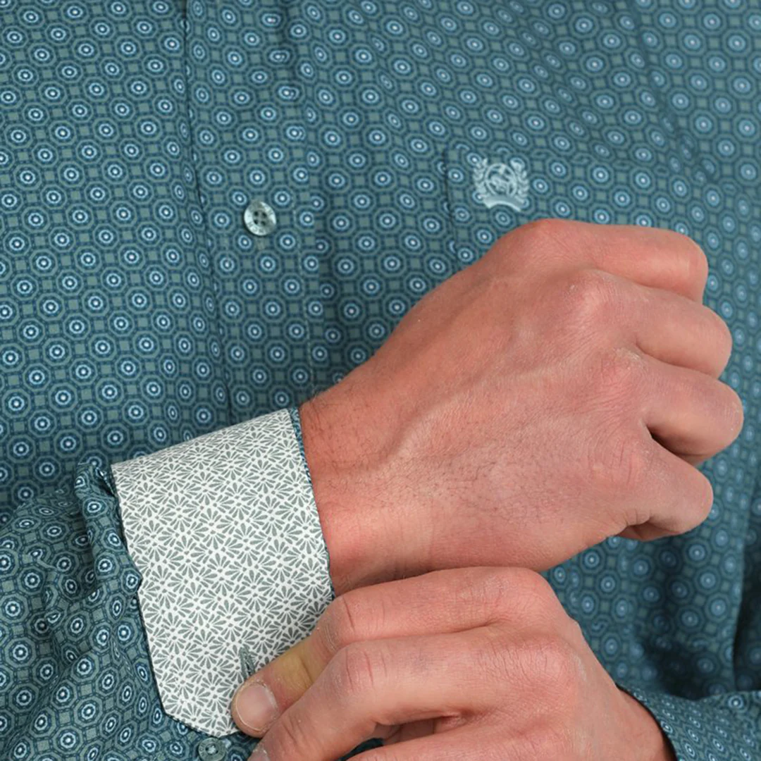 Cinch Men's Medallion Print Long Sleeve Button Shirt