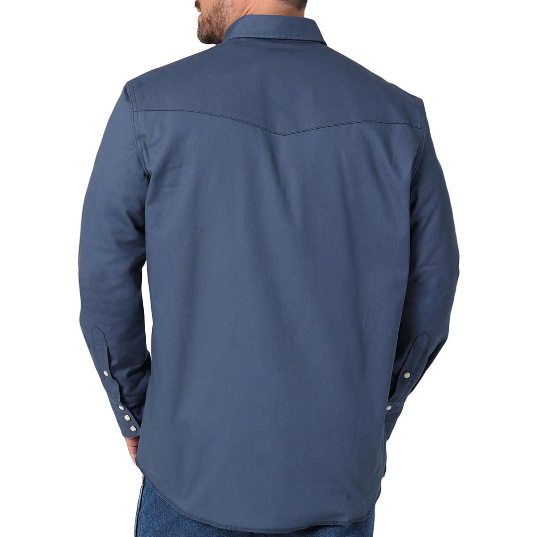 Wrangler Men's Flannel Lined Solid Snap Work Shirt