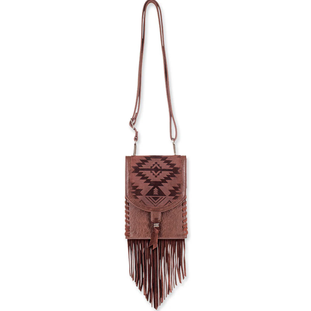 Catchfly Women's Aztec Pouch Fringe Crossbody Purse
