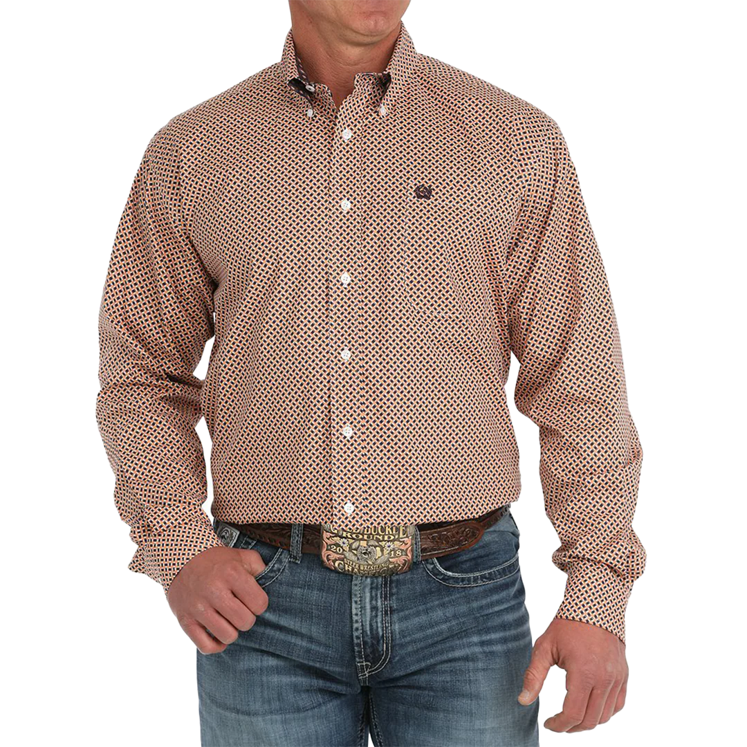 Cinch Men's Geometric Long Sleeve Button Shirt