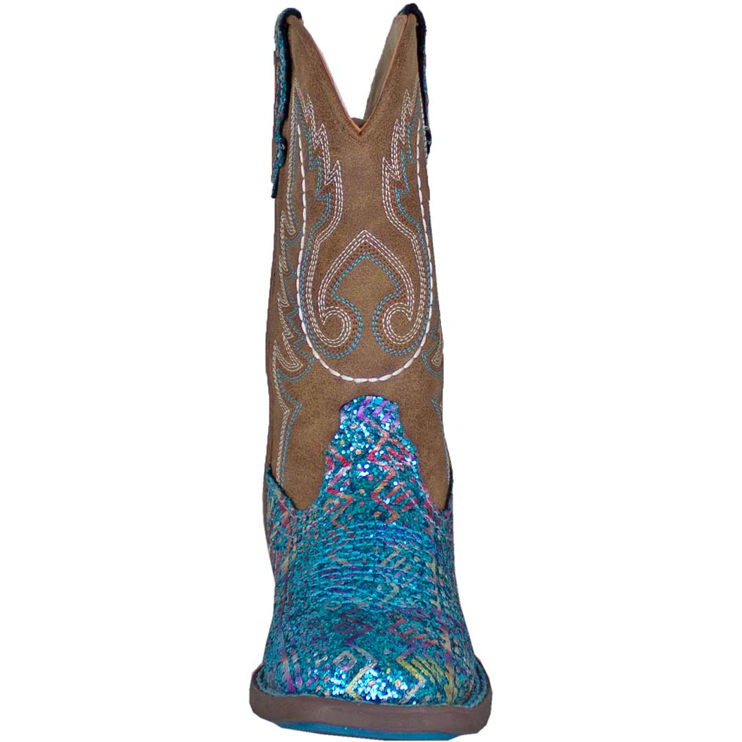 Roper Girls' Aztec Glitter Cowgirl Boots