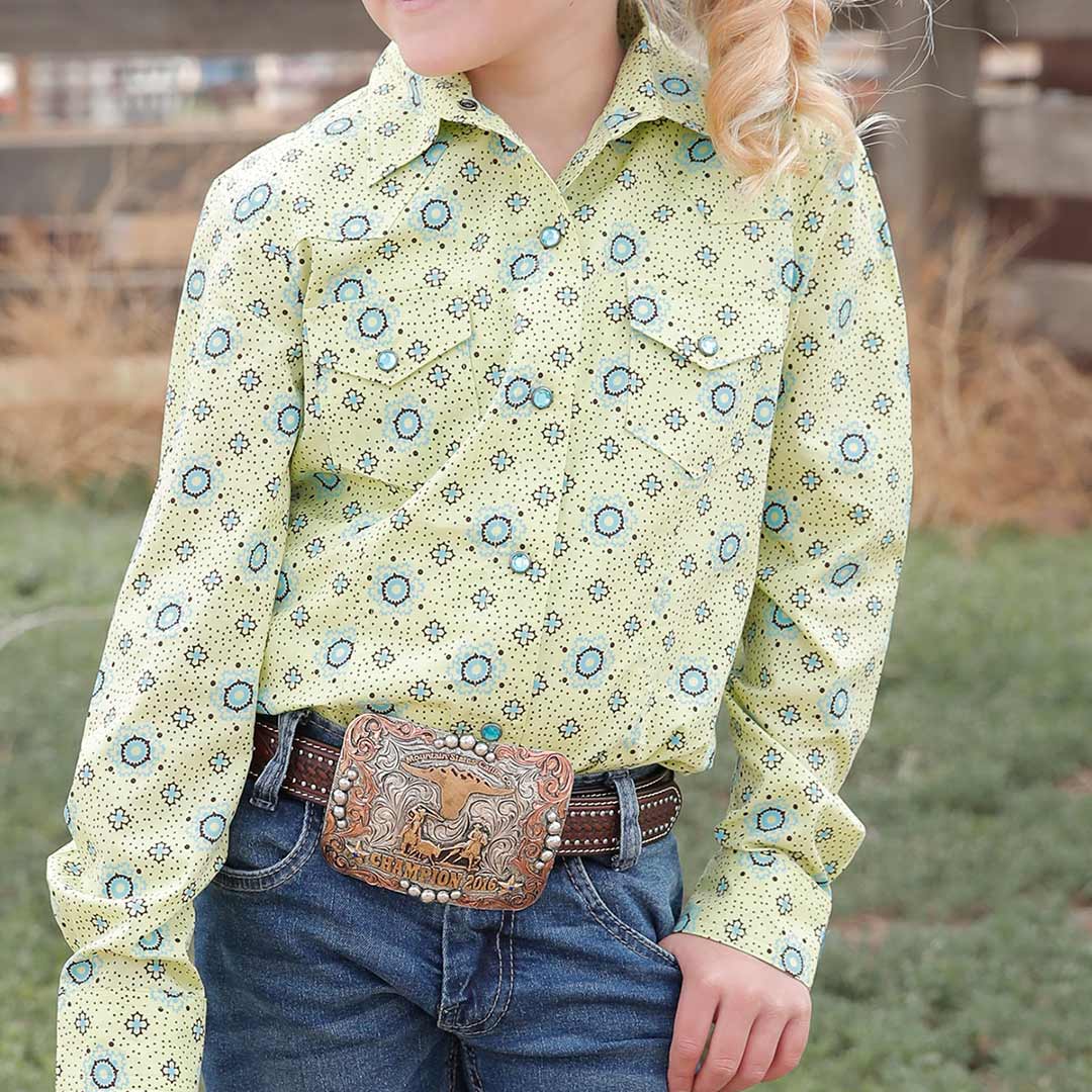 Cruel Denim Girls' Geometric Print Snap Shirt