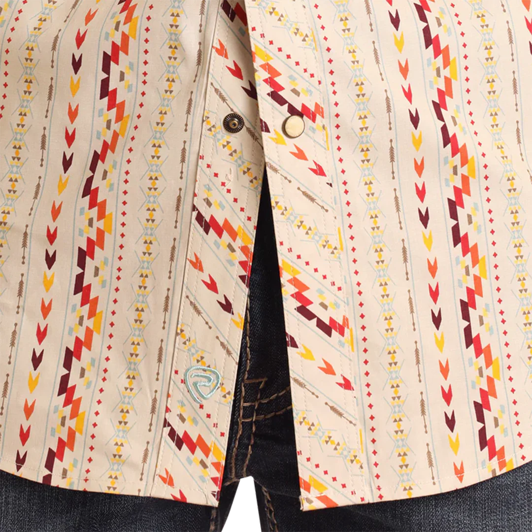 Rock & Roll Denim Men's Digital Aztec Short Sleeve Snap Shirt