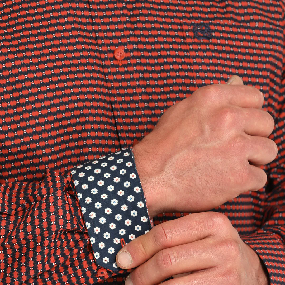 Cinch Men's Diamond Print Long Sleeve Button Shirt