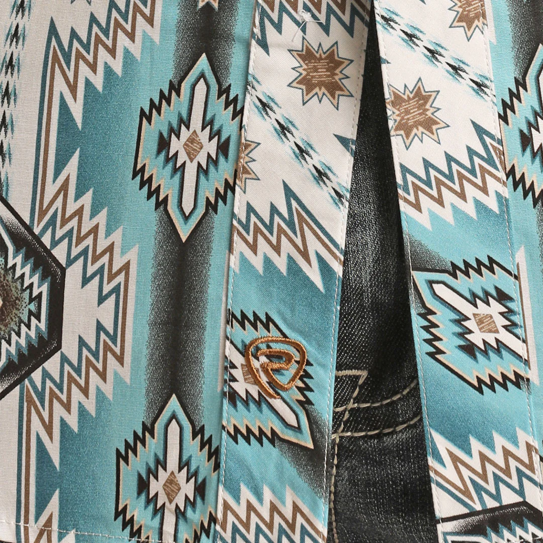 Rock & Roll Cowboy Men's Southwest Print Snap Shirt